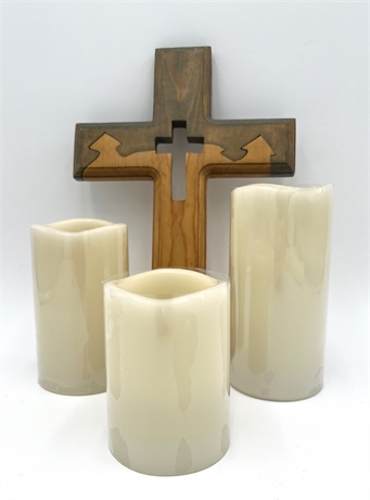 CROSS AND LED CANDLES