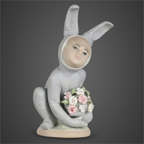 Lladro #1508 “In the Meadow” Bunny Girl Figurine Porcelain Spain w/ Box