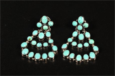Navajo Sterling And Turquoise Earrings