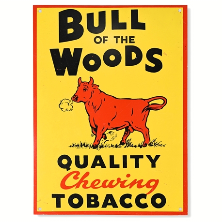 Bull of the Woods Chewing Tobacco Tin Sign – 13.75" x 10"