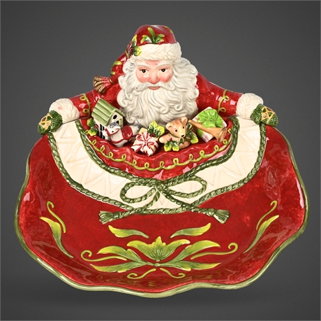 Fitz and Floyd St. Nick Santa Serving Dish – 13" Handcrafted Ceramic