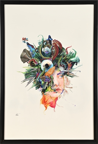 Archan Nair Surreal Portrait Art Print – Large Framed
