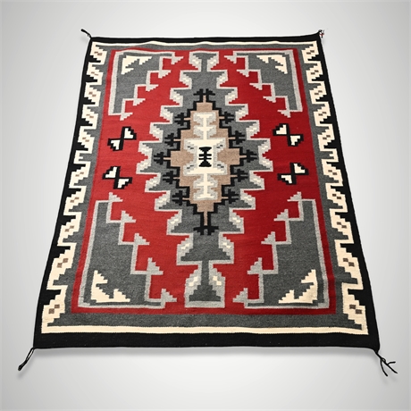 Klagetoh Navajo Rug by Mary Apache — Blue Gap AZ, Handwoven Wool, Tagged