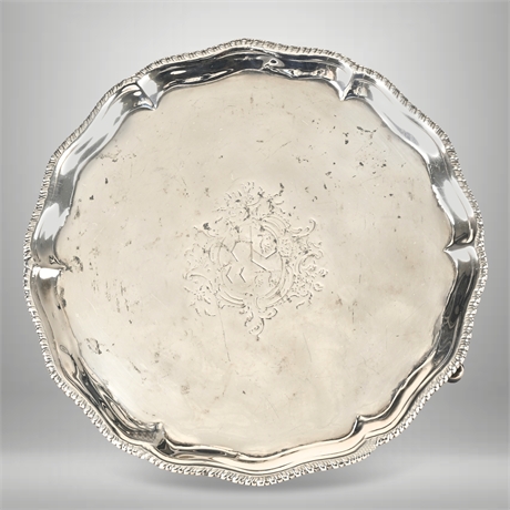 George II Sterling Silver Salver by Richard Rugg, London 1756