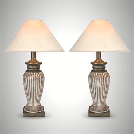 Pair Anthony California Ceramic Table Lamps, Maker Marked, 3-Way Switch