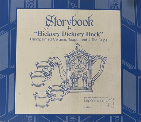 Vintage Department 56 Teapot Set—"Hickory Dickory Dock"