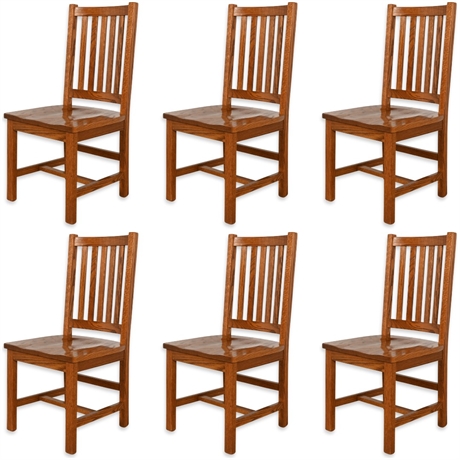 Mission Style County Line Collection Solid Oak Dining Chairs