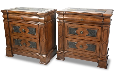 Pair Monarch Valley 3-Drawer Nightstands/Side Chests