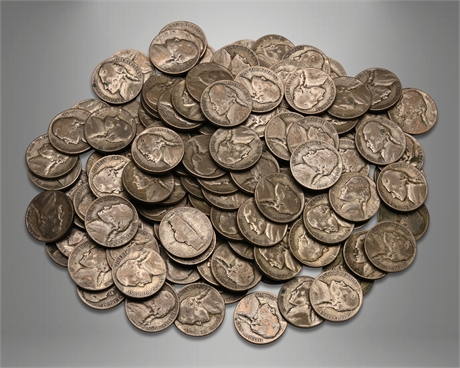 (118) 1944 & 1945 Jefferson Nickels