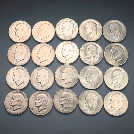 (20) 1971 & 1972 Eisenhower Dollars