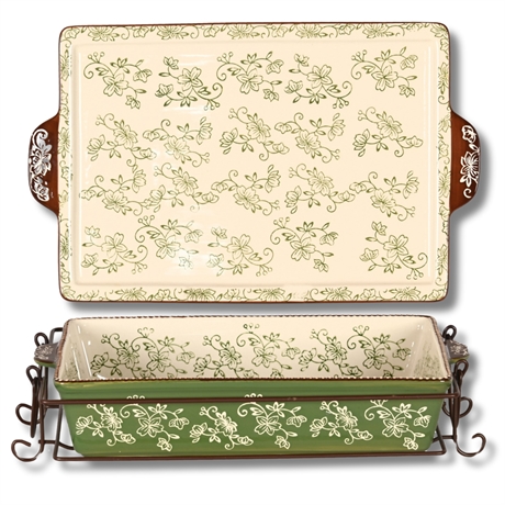 Temp-Tations 'Floral Lace' Casserole & Tray