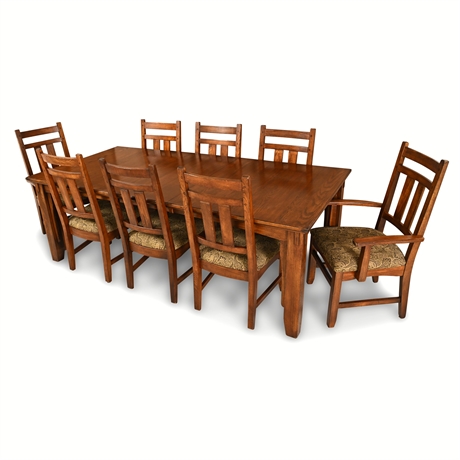 Mission Oak 9-Piece Dining Set — Table & 8 Chairs by Ashley Furniture