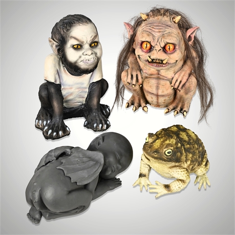 🎃 Spirit Halloween Gargoyle Baby 2012 + Werewolf Child & Frog Creature Figures