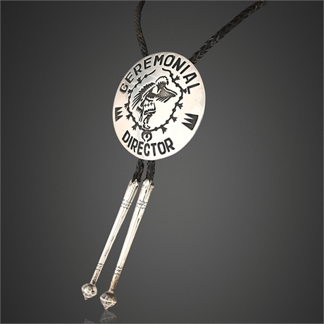 Navajo Sterling Silver Ceremonial Director Bolo Tie
