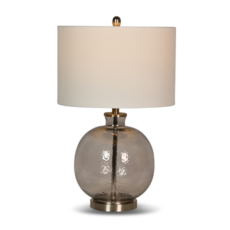 Hammered Smoked Glass Table Lamp