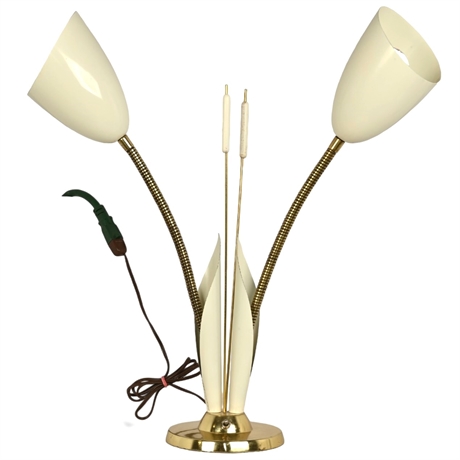 Mid-Century Double Stem Cattail Lamp