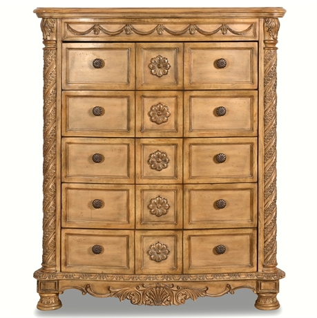 South Coast Sleigh Five-Drawer Tall Chest