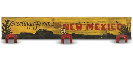 'Greetings from New Mexico' Hand Painted Coat Rack