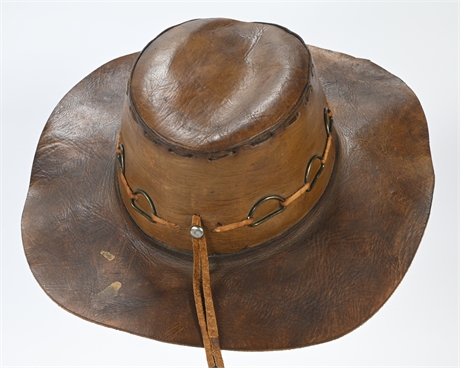 Vintage Leather Hat From Mexico