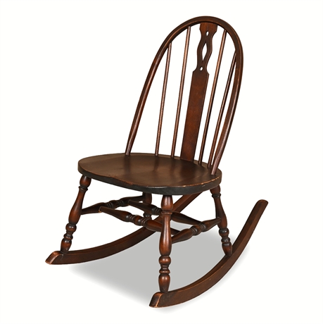 American Hoop-Back Windsor Rocking Chair, Pierced Fiddle Splat, c. 1880–1920