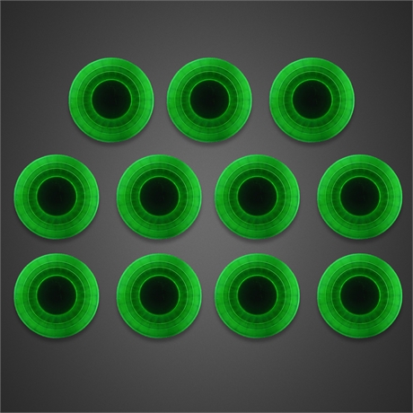 (11) Anchor Hocking 1920s Block Optic Green Uranium Glass Plates – 8.25"