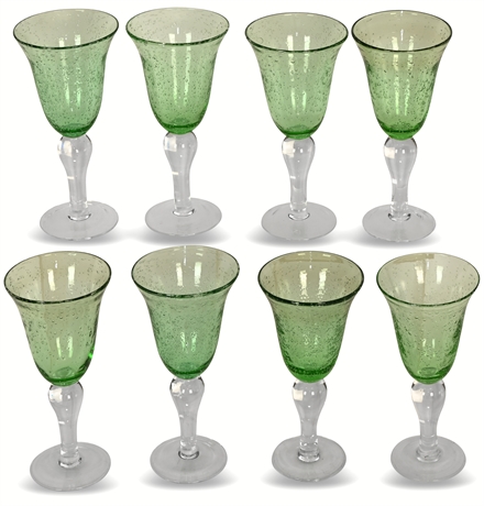 (8) Artland Water Goblets, Iris Light Green