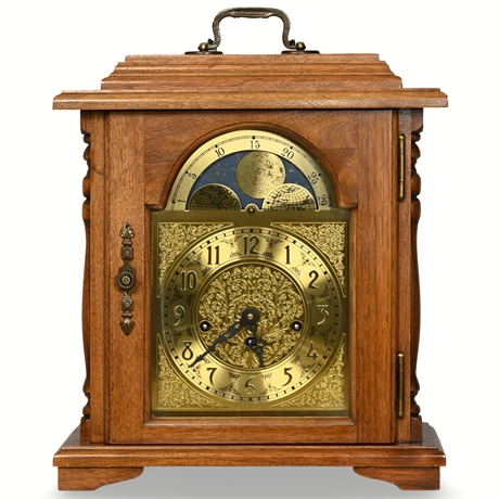 Erhard Jauch Uhrenfabrik Mantel Clock with Moon Phase Dial – Franz Hermle Moveme