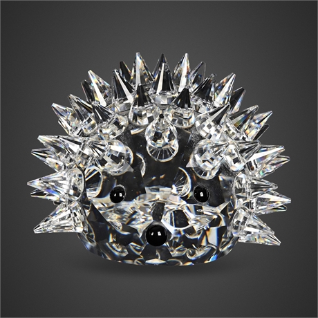 Swarovski Silver Crystal Hedgehog Figurine with Original Box
