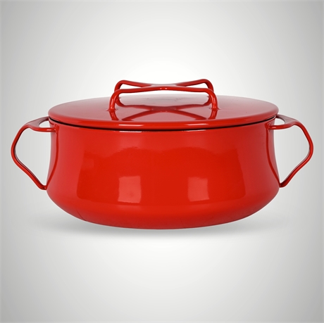 Dansk France IHQ Kobenstyle 4-Qt Red Enamel Casserole, Jens Quistgaard