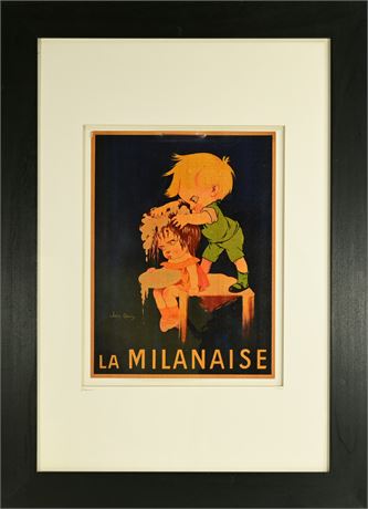 La Milanaise Framed Original Sign