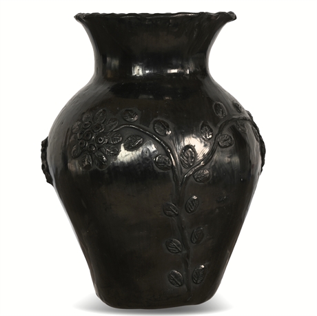 Doña Rosa Oaxacan Black on Black Vase