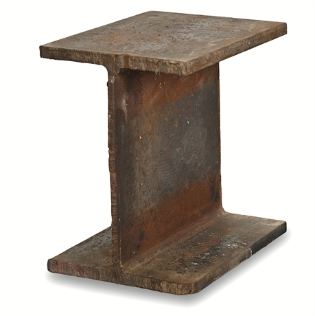 Reclaimed Industrial Steel I-Beam Side Table / Pedestal