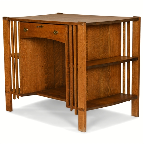 American Mission Oak Period Library Table, c. 1905