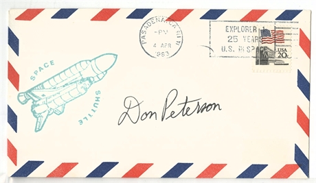 Don Peterson Signed STS-6 Space Shuttle Cachet — First Shuttle EVA, 1983