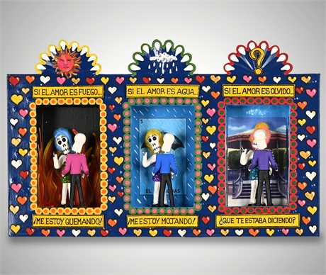 El Santo Madrazo Retablo “Si el Amor…” — Hand-Painted Steel
