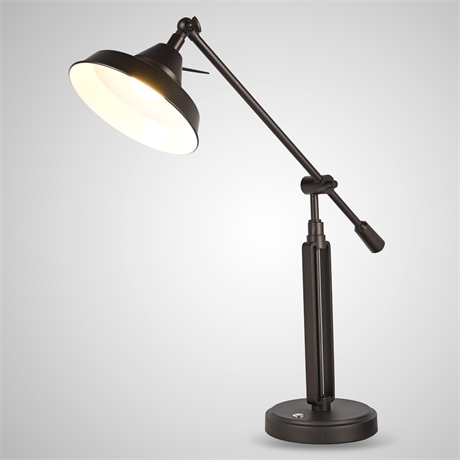Franklin Iron Works Turnbuckle Rustic Desk Lamp w/ USB Port