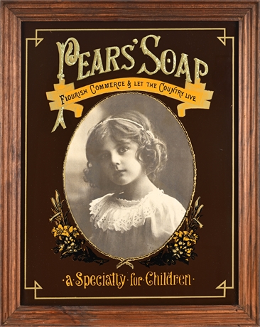 Pears Soap Framed Advertising Mirror Child Portrait