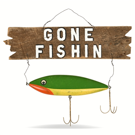 Handcrafted "Gone Fishin" Sign