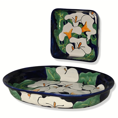 Talavera Calla Lily Serving Pieces