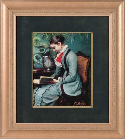 Augustin Milius "An Afternoon's Reading" Framed Print