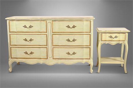 Classic French Provincial Dresser & Nightstand