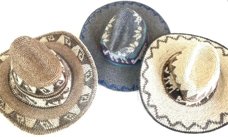 Three Woven Hats from Peru
