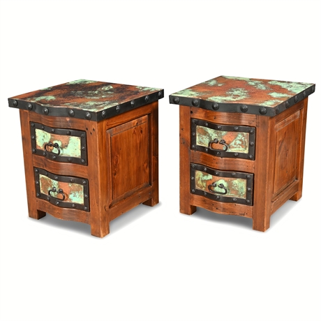 ‘El Dorado’ Patinated Hammered Serpent Front Copper Chests