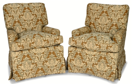 Pair Vintage Rock & Swivel Armchairs