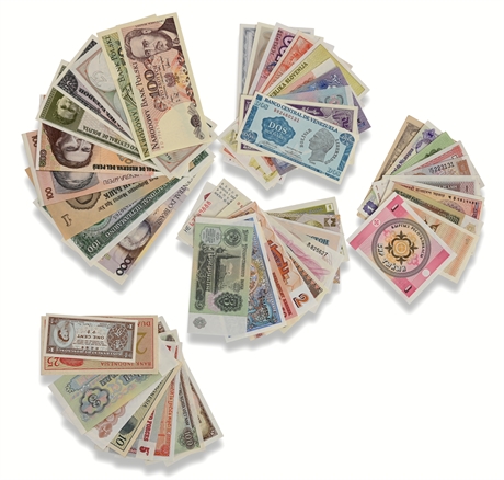 40 Genuine Banknotes from 40 Different Countries