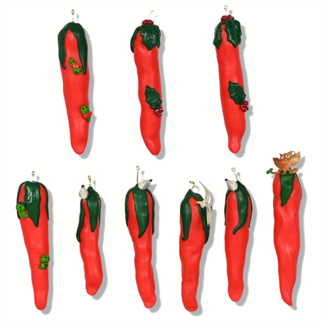 New Mexico Chile-Themed Christmas Ornaments