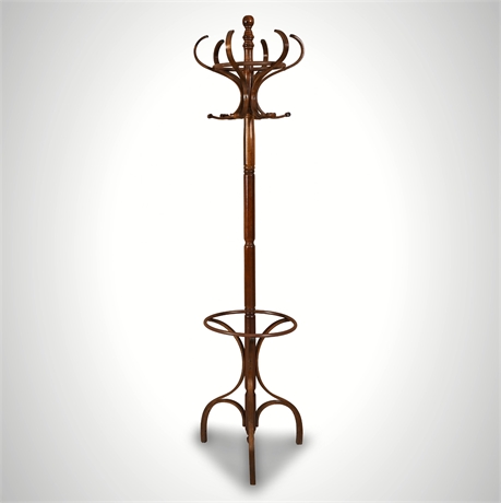 Bentwood Hall Tree with Umbrella Stand, Thonet Style