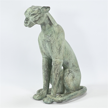 Bronze Style Panther Sculpture