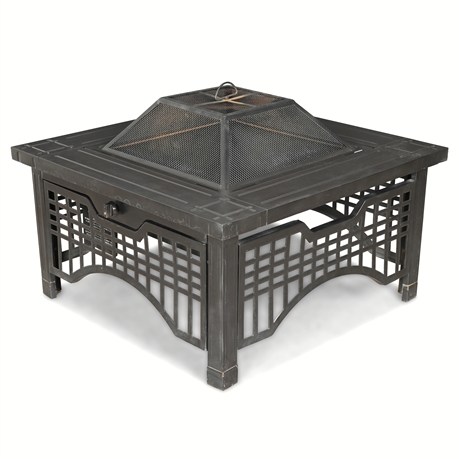 Pleasant Hearth 36-in W Matte Black Steel Wood-Burning Fire Pit