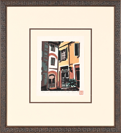 Daryl Howard “Life Behind These Doors” Limited Edition Woodblock 38/75 — Framed